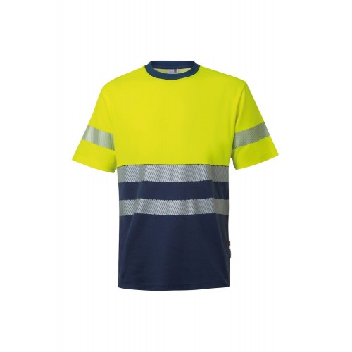 305509.CAMISETA ALGODÓN BICOLOR MC RS AZUL NAVY/AMARILLO FLÚOR 3XL