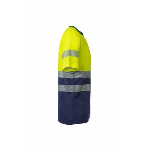 305509.CAMISETA ALGODÓN BICOLOR MC RS AZUL NAVY/AMARILLO FLÚOR 2XL