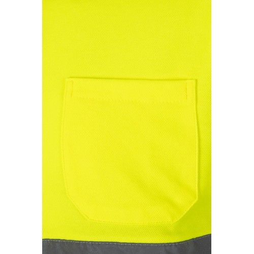 305513.POLO ALGODÓN BICOLOR MC AV AZUL NAVY/AMARILLO FLÚOR 2XL