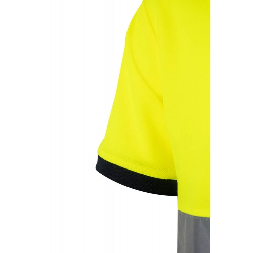 305513.POLO ALGODÓN BICOLOR MC AV AZUL NAVY/AMARILLO FLÚOR 2XL