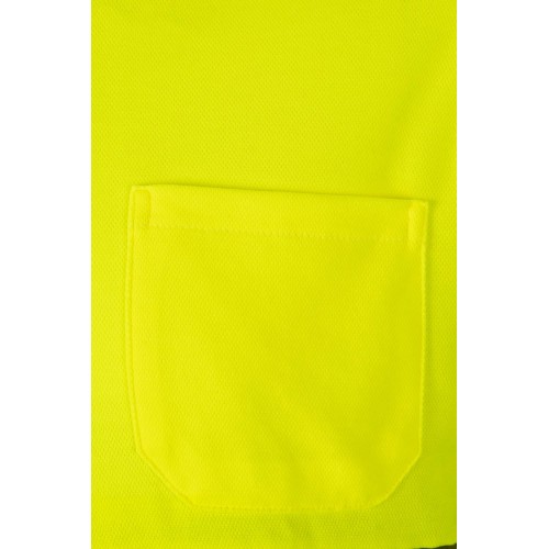 305515.POLO ALGODÓN BICOLOR ML AV GRIS/AMARILLO FLÚOR 2XL