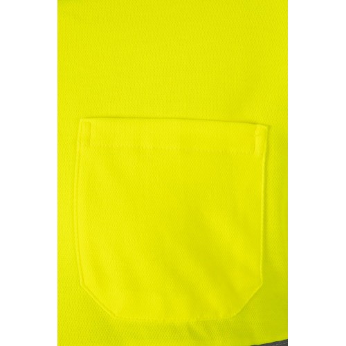 305515.POLO ALGODÓN BICOLOR ML AV AZUL NAVY/AMARILLO FLÚOR 2XL