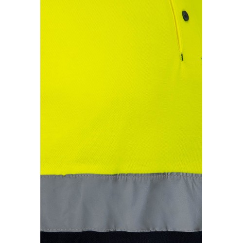 305515.POLO ALGODÓN BICOLOR ML AV AZUL NAVY/AMARILLO FLÚOR 2XL