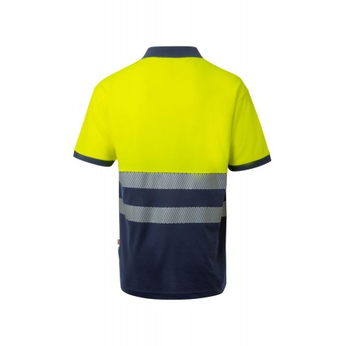 305523.POLO ALGODÓN BICOLOR MC RS AZUL NAVY/AMARILLO FLÚOR 2XL