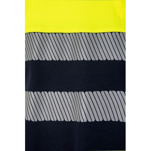 305523.POLO ALGODÓN BICOLOR MC RS AZUL NAVY/AMARILLO FLÚOR 2XL