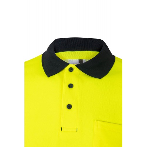 305523.POLO ALGODÓN BICOLOR MC RS AZUL NAVY/AMARILLO FLÚOR 2XL
