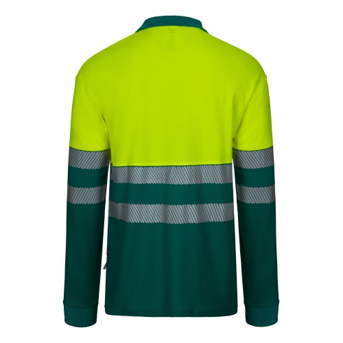 305525.POLO ALGODÓN BICOLOR ML RS VERDE/AMARILLO FLÚOR S
