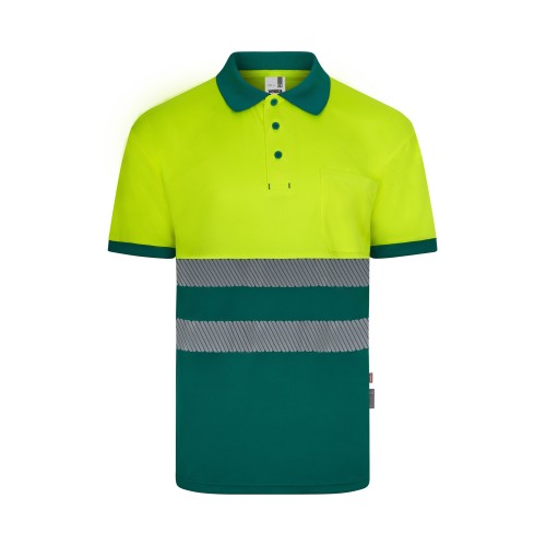 305533.POLO GRS BICOLOR MC RS VERDE/AMARILLO FLÚOR S