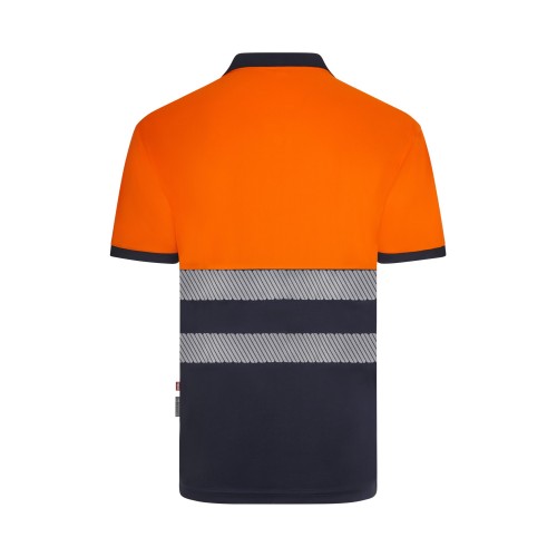 305533.POLO GRS BICOLOR MC RS AZUL NAVY/NARANJA FLÚOR S