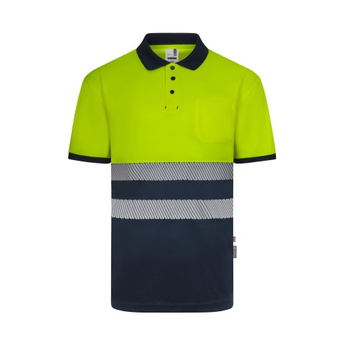 305533.POLO GRS BICOLOR MC RS AZUL NAVY/AMARILLO FLÚOR S