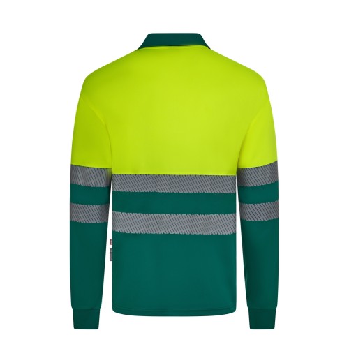 305535.POLO GRS BICOLOR ML RS VERDE/AMARILLO FLÚOR S