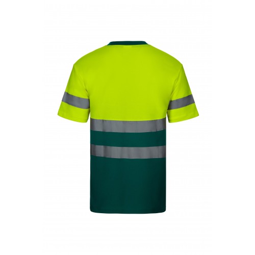 305613.CAMISETA ALGODÓN BICOLOR MC AV VERDE/AMARILLO FLÚOR S