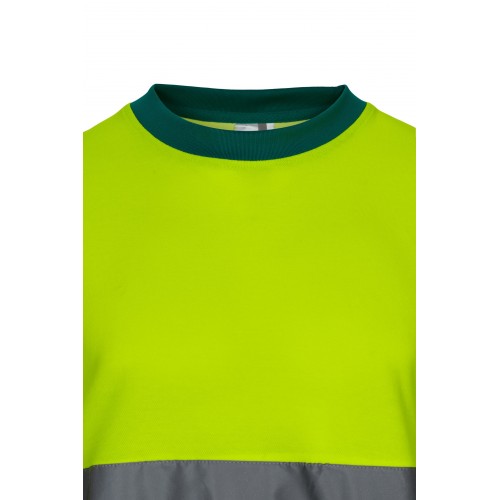 305613.CAMISETA ALGODÓN BICOLOR MC AV VERDE/AMARILLO FLÚOR S