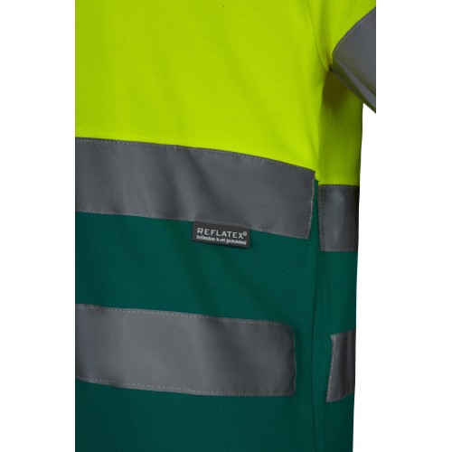 305613.CAMISETA ALGODÓN BICOLOR MC AV VERDE/AMARILLO FLÚOR S