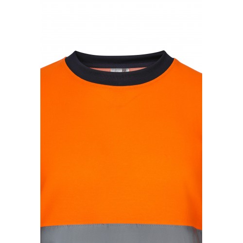 305613.CAMISETA ALGODÓN BICOLOR MC AV AZUL NAVY/NARANJA FLÚOR S