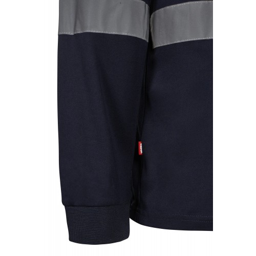305615.CAMISETA ALGODÓN BICOLOR ML AV AZUL NAVY/NARANJA FLÚOR S