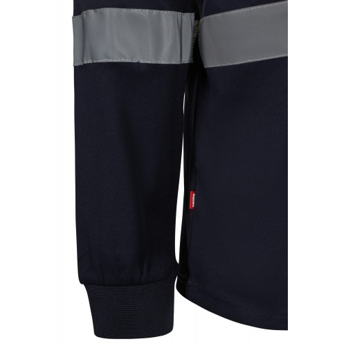 305615.CAMISETA ALGODÓN BICOLOR ML AV AZUL NAVY/AMARILLO FLÚOR S