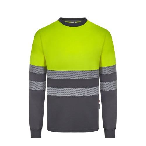 305619.CAMISETA ALGODÓN BICOLOR RCS M GRIS/AMARILLO FLÚOR S