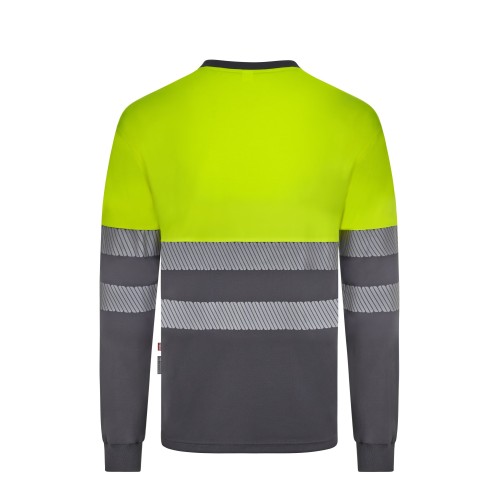 305619.CAMISETA ALGODÓN BICOLOR RCS M GRIS/AMARILLO FLÚOR S