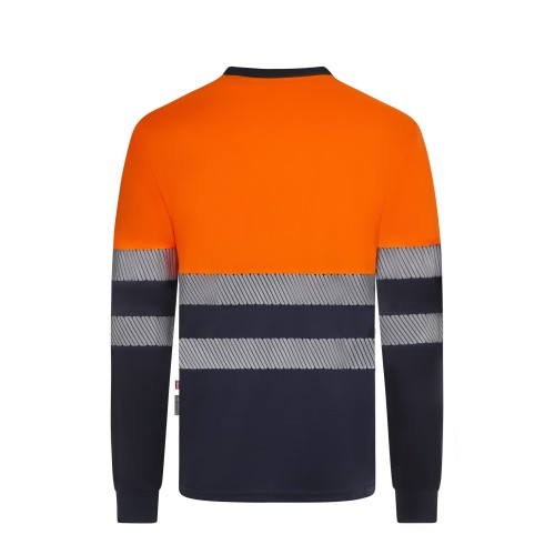 305619.CAMISETA ALGODÓN BICOLOR RCS M AZUL NAVY/NARANJA FLÚOR S