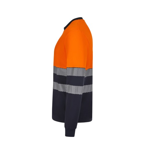 305619.CAMISETA ALGODÓN BICOLOR RCS M AZUL NAVY/NARANJA FLÚOR S