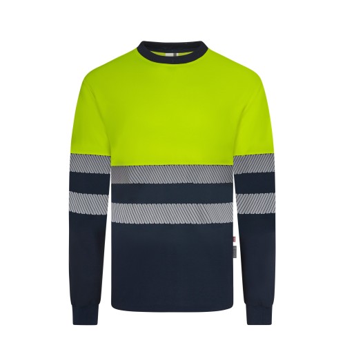 305619.CAMISETA ALGODÓN BICOLOR RCS M AZUL NAVY/AMARILLO FLÚOR S
