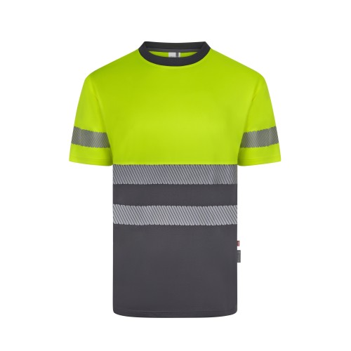 305633.CAMISETA GRS BICOLOR MC RS GRIS/AMARILLO FLÚOR S