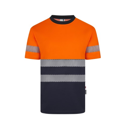 305633.CAMISETA GRS BICOLOR MC RS AZUL NAVY/NARANJA FLÚOR S