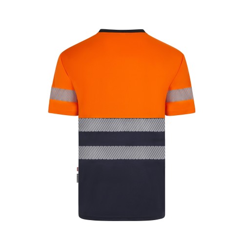 305633.CAMISETA GRS BICOLOR MC RS AZUL NAVY/NARANJA FLÚOR S