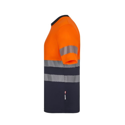 305633.CAMISETA GRS BICOLOR MC RS AZUL NAVY/NARANJA FLÚOR S