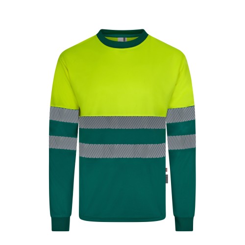 305635.CAMISETA GRS BICOLOR ML RS VERDE/AMARILLO FLÚOR S
