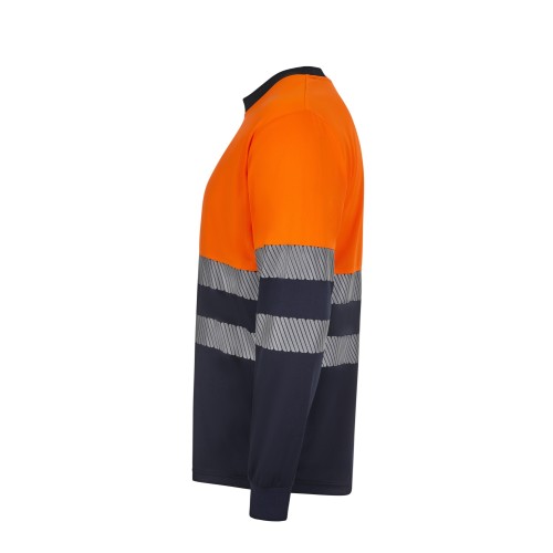 305635.CAMISETA GRS BICOLOR ML RS AZUL NAVY/NARANJA FLÚOR S