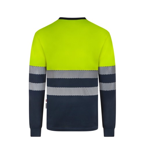 305635.CAMISETA GRS BICOLOR ML RS AZUL NAVY/AMARILLO FLÚOR S
