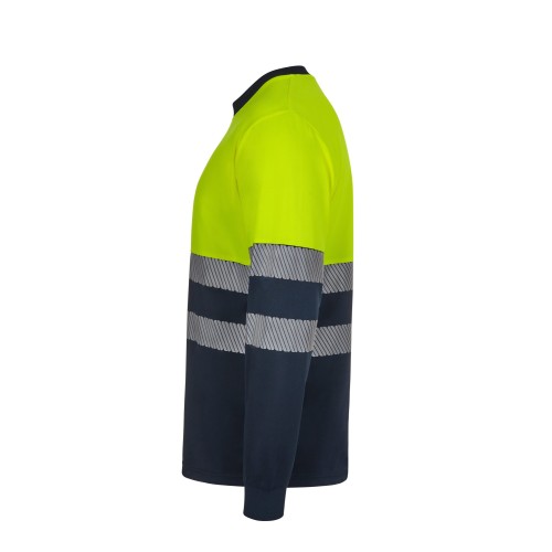 305635.CAMISETA GRS BICOLOR ML RS AZUL NAVY/AMARILLO FLÚOR S