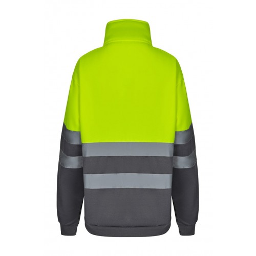 305701.SUDADERA BICOLOR CREMALLERA AV GRIS/AMARILLO FLÚOR 2XL