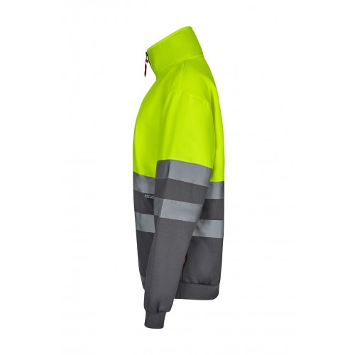 305701.SUDADERA BICOLOR CREMALLERA AV GRIS/AMARILLO FLÚOR 2XL