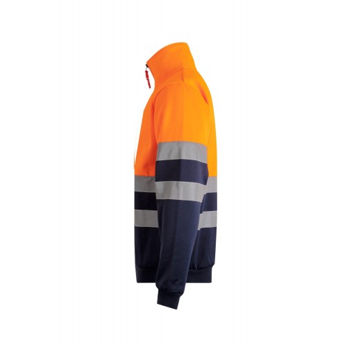 305701.SUDADERA BICOLOR CREMALLERA AV AZUL NAVY/NARANJA FLÚOR 2XL