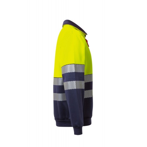 305703.SUDADERA BICOLOR CREMALLERA RS AZUL NAVY/AMARILLO FLÚOR 2XL