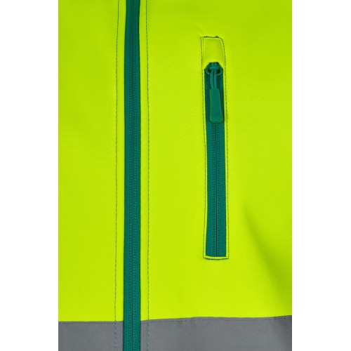 305906.CHALECO SOFT SHELL BICOLOR AV VERDE/AMARILLO FLÚOR S