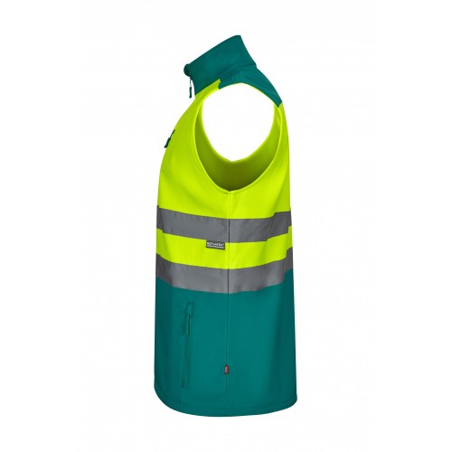 305906.CHALECO SOFT SHELL BICOLOR AV VERDE/AMARILLO FLÚOR S