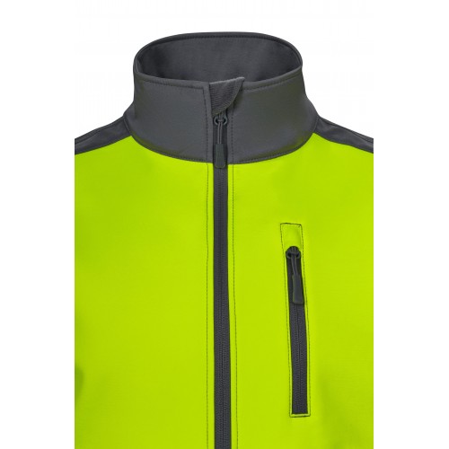 305906.CHALECO SOFT SHELL BICOLOR AV GRIS/AMARILLO FLÚOR S