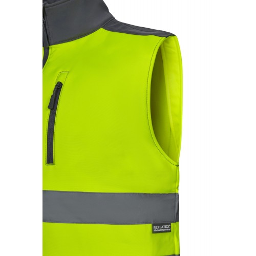 305906.CHALECO SOFT SHELL BICOLOR AV GRIS/AMARILLO FLÚOR S