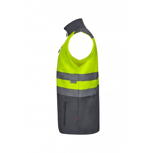 305906.CHALECO SOFT SHELL BICOLOR AV GRIS/AMARILLO FLÚOR S