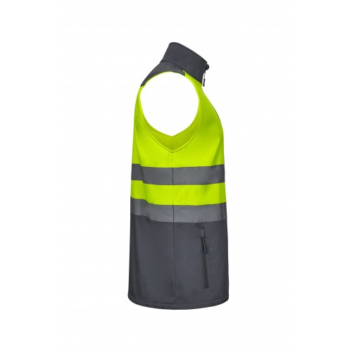 305906.CHALECO SOFT SHELL BICOLOR AV GRIS/AMARILLO FLÚOR S
