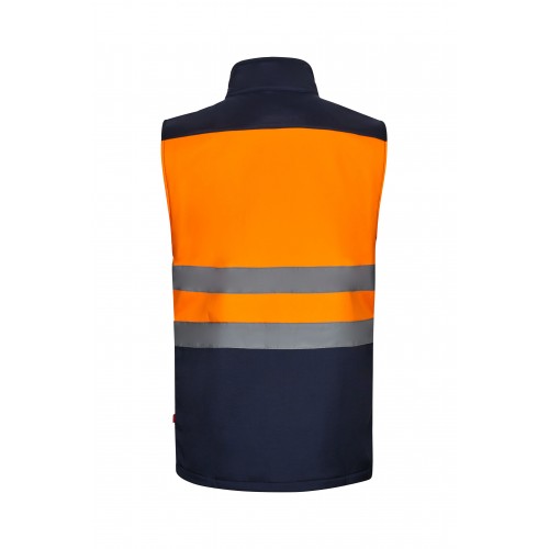 305906.CHALECO SOFT SHELL BICOLOR AV AZUL NAVY/NARANJA FLÚOR S