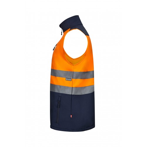 305906.CHALECO SOFT SHELL BICOLOR AV AZUL NAVY/NARANJA FLÚOR S