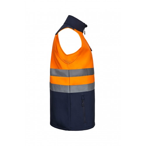 305906.CHALECO SOFT SHELL BICOLOR AV AZUL NAVY/NARANJA FLÚOR S