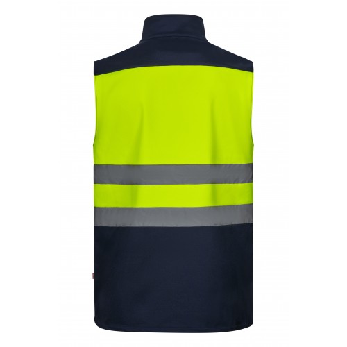 305906.CHALECO SOFT SHELL BICOLOR AV AZUL NAVY/AMARILLO FLÚOR S