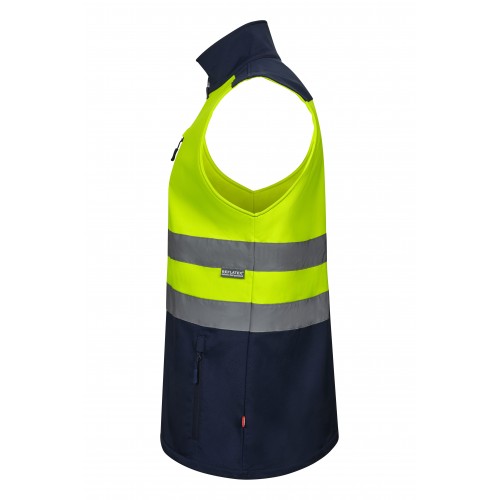 305906.CHALECO SOFT SHELL BICOLOR AV AZUL NAVY/AMARILLO FLÚOR S
