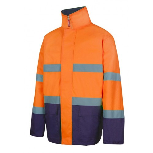 306002.PARKA BICOLOR AV AZUL MARINO/NARANJA FLÚOR 4XL